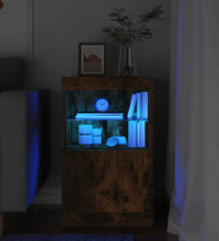 Sideboard mit LED-Leuchten Räuchereiche 41x37x67 cm