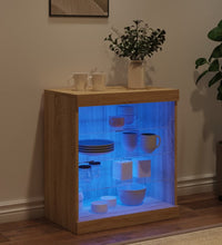 Sideboard mit LED-Leuchten Sonoma-Eiche 60,5x37x67 cm