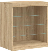 Sideboard mit LED-Leuchten Sonoma-Eiche 60,5x37x67 cm
