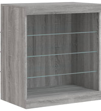 Sideboard mit LED-Leuchten Grau Sonoma 60,5x37x67 cm