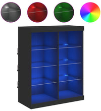 Sideboard mit LED-Leuchten Schwarz 81x37x100 cm