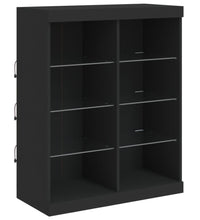 Sideboard mit LED-Leuchten Schwarz 81x37x100 cm