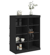 Sideboard mit LED-Leuchten Schwarz 81x37x100 cm
