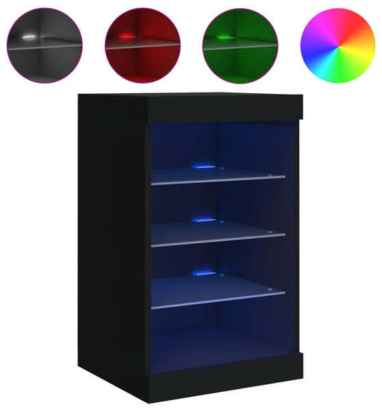 Sideboard mit LED-Leuchten Schwarz 41x37x67 cm