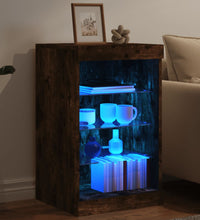 Sideboard mit LED-Leuchten Räuchereiche 41x37x67 cm