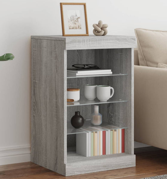 Sideboard mit LED-Leuchten Grau Sonoma 41x37x67 cm