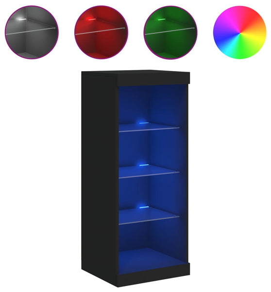 Sideboard mit LED-Leuchten Schwarz 41x37x100 cm