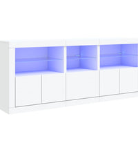 Sideboard mit LED-Leuchten Weiß 162x37x67 cm