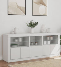 Sideboard mit LED-Leuchten Weiß 162x37x67 cm