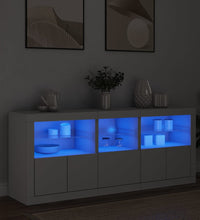 Sideboard mit LED-Leuchten Weiß 162x37x67 cm