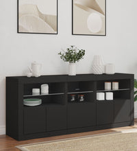 Sideboard mit LED-Leuchten Schwarz 162x37x67 cm