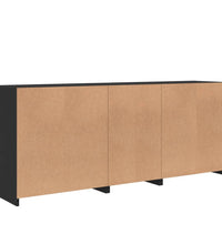 Sideboard mit LED-Leuchten Schwarz 162x37x67 cm