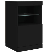 Sideboard mit LED-Leuchten Schwarz 162x37x67 cm