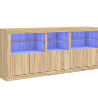 Sideboard mit LED-Leuchten Sonoma-Eiche 162x37x67 cm