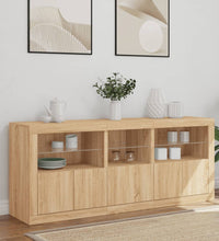 Sideboard mit LED-Leuchten Sonoma-Eiche 162x37x67 cm