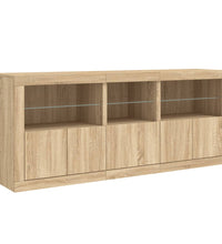 Sideboard mit LED-Leuchten Sonoma-Eiche 162x37x67 cm