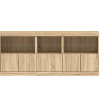 Sideboard mit LED-Leuchten Sonoma-Eiche 162x37x67 cm