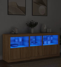 Sideboard mit LED-Leuchten Sonoma-Eiche 162x37x67 cm