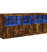Sideboard mit LED-Leuchten Räuchereiche 162x37x67 cm