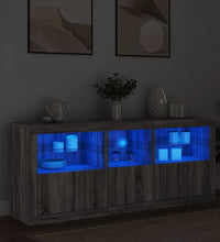 Sideboard mit LED-Leuchten Grau Sonoma 162x37x67 cm