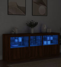 Sideboard mit LED-Leuchten Braun Eichen-Optik 162x37x67 cm