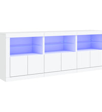 Sideboard mit LED-Leuchten Weiß 181,5x37x67 cm