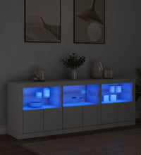 Sideboard mit LED-Leuchten Weiß 181,5x37x67 cm