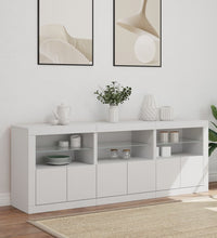 Sideboard mit LED-Leuchten Weiß 181,5x37x67 cm