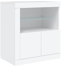 Sideboard mit LED-Leuchten Weiß 181,5x37x67 cm