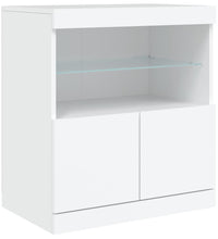 Sideboard mit LED-Leuchten Weiß 181,5x37x67 cm