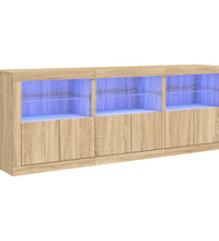 Sideboard mit LED-Leuchten Sonoma-Eiche 181,5x37x67 cm