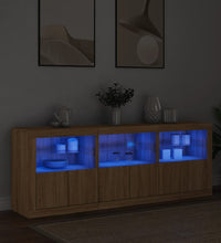 Sideboard mit LED-Leuchten Sonoma-Eiche 181,5x37x67 cm