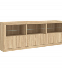 Sideboard mit LED-Leuchten Sonoma-Eiche 181,5x37x67 cm