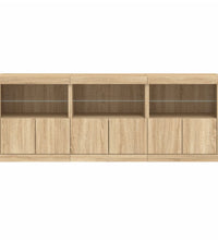 Sideboard mit LED-Leuchten Sonoma-Eiche 181,5x37x67 cm