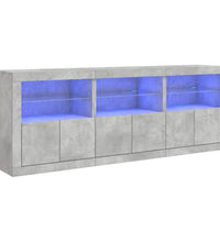 Sideboard mit LED-Leuchten Betongrau 181,5x37x67 cm