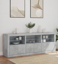 Sideboard mit LED-Leuchten Betongrau 181,5x37x67 cm