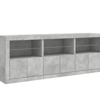 Sideboard mit LED-Leuchten Betongrau 181,5x37x67 cm