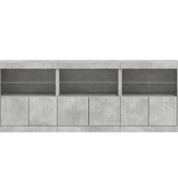 Sideboard mit LED-Leuchten Betongrau 181,5x37x67 cm