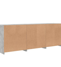 Sideboard mit LED-Leuchten Betongrau 181,5x37x67 cm