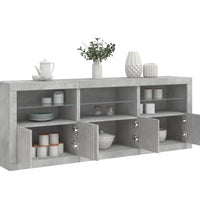 Sideboard mit LED-Leuchten Betongrau 181,5x37x67 cm