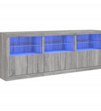 Sideboard mit LED-Leuchten Grau Sonoma 181,5x37x67 cm