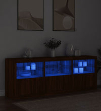 Sideboard mit LED-Leuchten Braun Eichen-Optik 181,5x37x67 cm