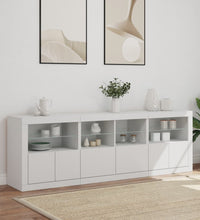 Sideboard mit LED-Leuchten Weiß 202x37x67 cm