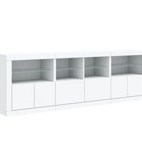 Sideboard mit LED-Leuchten Weiß 202x37x67 cm