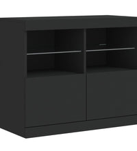 Sideboard mit LED-Leuchten Schwarz 202x37x67 cm