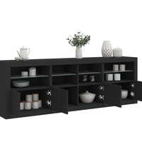 Sideboard mit LED-Leuchten Schwarz 202x37x67 cm