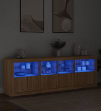 Sideboard mit LED-Leuchten Sonoma-Eiche 202x37x67 cm