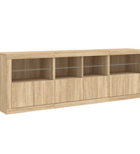 Sideboard mit LED-Leuchten Sonoma-Eiche 202x37x67 cm