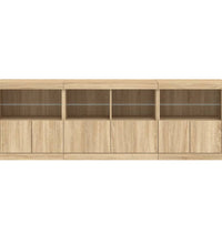 Sideboard mit LED-Leuchten Sonoma-Eiche 202x37x67 cm