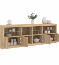 Sideboard mit LED-Leuchten Sonoma-Eiche 202x37x67 cm